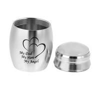 GARVALON Urne Funéraire en Acier Inoxydable Argenté Petite Urne pour Cendres D’Os Contenant Commémoratif Miniature pour Famille pour Souvenir et Respect