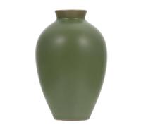 GARVALON Vase en Céramique Verte Vintage Grand Format Ornement Zen pour Composition de Fleur Décor Artistique de Table pour Maison et Bureau Vase Décoratif Chic pour Fleurs Séchées