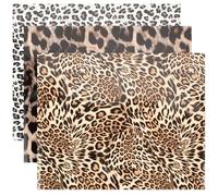 GARVALON Vinyle Thermocollant Léopard 3 Feuilles Assorties Film Transfert Thermique Htv Polyuréthane pour Vêtements Personnalisés Patchs Créatifs DIY