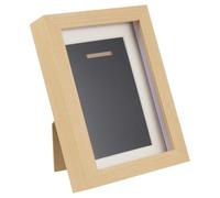 GARVALON Vitrine à Médailles en Bois D’Orme 7 Pouces Plaque Arrière Noire, Coffret de Rangement pour Médailles de Marathon, Support Mural et Pose Horizontale, Présent pour Coureur et Trail