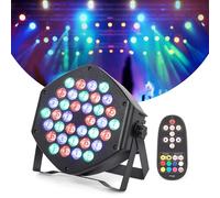 Garvee 1 batterie RVB pour éclairage de scène - 36 W - Rechargeable - Avec télécommande - Mode d'activation du son DMX et 7 éclairages - Projecteur sans fil - Pour DJ, discothèque, fête, bar