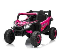 Garvee 4x4 Electrique Enfant UTV 12V avec Télécommande, Voiture Electrique Enfants avec Phares LED, Musique, USB Et Bluetooth pour Enfants De 3 Ans+, Rose Fuchsia