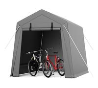 Garvee Abri de rangement portable d'extérieur de 1,8 x 2,4 m, abri de garage imperméable et résistant aux UV avec 2 portes à fermeture éclair enroulables, tente d'auto anti-neige pour moto, vélo et