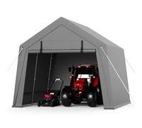 Garvee Abri de rangement portable d'extérieur de 3 x 3 m, abri de garage imperméable et résistant aux UV avec 2 portes enroulables à fermeture éclair, tente d'abri d'auto anti-neige pour moto, vélo et