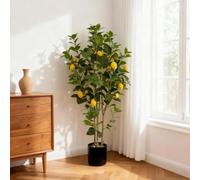 Garvee Arbre Artificiel Citronnier en Pot Blanc - Faux Citronnier Décoratif avec Fruits Réalistes - Plante Artificielle Haute Qualité pour Décor Intérieur