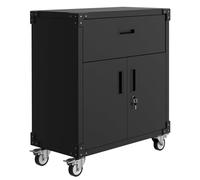 Garvee Armoire à Outils avec tiroirs, Roulante en métal Robuste, Étagère réglable et Serrure, Résistante à la Rouille, pour Atelier et entrepôt, Noire.