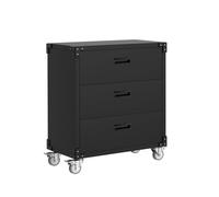 Garvee Armoire D'atelier Mobile avec 3 Tiroirs, Chariot en Acier 80x42x90cm - Rangement Robuste pour Garage et Atelier avec roulettes, Schwarz