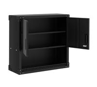 Garvee Armoire fresquee Robuste en Acier pour Garage - Capacité 110 kg, verrouillable avec étagère réglable et clés - Rangement fresque Flottant pour Outils, Cuisine, Bureau, Atelier - Noir