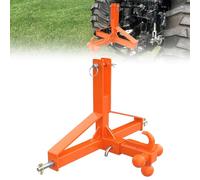 Garvee Attelage 3 Points pour Tracteur Catégorie 1 - Capacité 10 000 LB - Boule et récepteur 2" - Acier Carbone Robuste - Triangle Bas, Trou Original, Crochet Boule 4 Directions, Orange