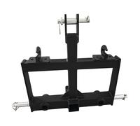 Garvee Attelage remorque 3 Points Robuste pour Tracteur - récepteur 2" en Acier Carbone - 2 Trous pour Pique à Foin - 2 Crochets - Cat 0 & 1 - Accessoire agricole - Noir