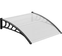 Garvee Auvent Moderne pour Porte d'entrée - Abri en Aluminium et Polycarbonate Transparent - Protection Pluie, Neige et Soleil - Idéal Porte, terrasse, fenêtre - Couleur Transparente, 80x120cm