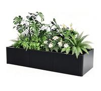 Garvee Bac à Plantes rectangulaire en Acier Robuste - Montage Facile sans Outils - Design Moderne, résistant aux intempéries - sans Fond - pour externeérieur, terrasse ou Balcon - 136x52x30cm, sans