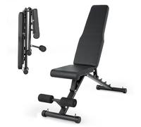 Garvee Banc de musculation réglable pliable 8 positions - Support jambes & pupitre biceps - Alimentation 200kg - Entréeînement complet à domicile - Gain de place - Couleur noire