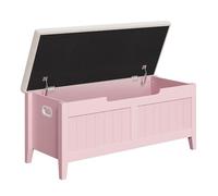 Garvee Banc de Rangement, Bout de Lit, Banc à Chaussures à Plateau Rabattable Pembourré, Coffre de Rangement avec 2 Charnières de Sécurité, Coffre à Jouets 40 x 100 x 46 cm