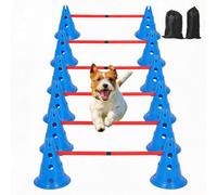 Garvee Barres et Cônes Agilité Chien, Kit 6 Pièces Réglable | 35 Pièces | PVC Léger | Cavaletti | Chiot Et Grand Chien | Jardin Et Intérieur