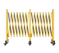 Garvee Barrière de sécurité extensionensible en métal, Portail Pliant sur roulettes, contrôle d'accès et Circulation, Usage Industriel et Chantiers, Installation Portable, L: 488cm, H: 103cm