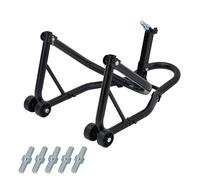 Garvee Béquille moto renforcée 440 lbs - Support avant fourche & arrière bras oscillant V avec clips - Large compatibilité motos & quads - Acier solide - Noir - Taille : roue arrière avec clips, tête