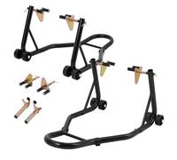 Garvee Béquille Moto Universelle Avant & Arrière - Capacité 850 lbs - Lève-Roue Avant Fourche/Arrière Support V - Atelier Entretien & Réparation - Ensemble Roues Avant/Arrière, Tête V, 850 lbs