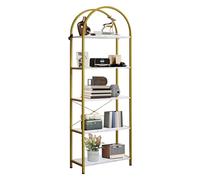 Garvee Bibliothèque, Étagère de Rangement à 5 Étagères, Cadre en Métal, Étagère Industrielle Meuble de Rangement pour Salon, Chambre, Bureau, 60 x 28 x 183 cm (Blanc, 5 Niveaux)