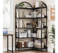 Garvee Bibliothèque, Étagère de Rangement, Bibliothèque d'angle avec 10 Étagères, Cadre en Métal, Style Industriel, 78x78x175 cm, pour Salon, Bureau