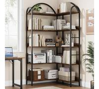 Garvee Bibliothèque, Étagère de Rangement, Bibliothèque d'angle avec 10 Étagères, Cadre en Métal, Style Industriel, 78x78x175 cm, pour Salon, Bureau