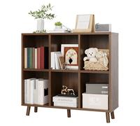 Garvee Bibliothèque, Étagère, Meuble De Rangement avec 6 Compartiments, Étagère De Rangement Autoportante, Armoire De Présentation avec Socle, pour Salon, Chambre, Bureau