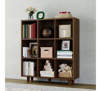 Garvee Bibliothèque, Étagère, Meuble De Rangement avec 9 Compartiments, Étagère De Rangement Autoportante, Armoire De Présentation avec Socle, pour Salon, Chambre, Bureau