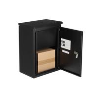 Garvee Boîte à Colis fresquee sécurisée - Acier galvanisé Noir, étanche - Serrure à Combinaison, Ouverture supérieure - Capacité 1,9 pi³ - pour entrée ou Porche - 39x26x53cm, fresque 1 Niveau, Noir