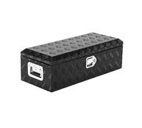 Garvee Boîte à Outils en Aluminium Robuste 51x30x25cm- Rangement étanche, poignée latérale, Serrure et clés - Pick-up, remorque, Camping-Car, Cinq Bandes Noire