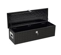 Garvee Boîte à Outils Pour Camion En Aluminium 102x36x29 - Coffre Rigide à Motif Diamond Plate Verrouillable Avec Clés - Poignées Latérales Pour Rangement d’Outils Et Équipement - Noir