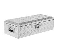 Garvee Boîte à outils robuste aluminium strié - Étanche, serrure, poignées latérales - Camionnette, remorque, camping-car - 20x12x10 pouces - Cinq bandes argentées - Modèle HFF2025, Silver five-stripe