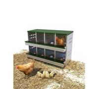 Garvee Boîte de nidification 8 compartiments pour poules - Acier galvanisé résistant, collecte automatique des œufs, facile à nettoyer, ventilation optimale, usage extérieurérieur durable - Vert foncé