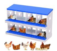 Garvee Boîte De Ponte en Métal Galvanisé pour Poules, 2 Niveaux avec Ventilation, Collecte œufs Facile Et Antirouille, Accessoire Idéal pour Poulaillers Extérieurs