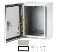 Garvee Boîte électrique en acier NEMA 4X étanche IP66 - Coffret peinture murale intérieur/extensionérieur - Plaque de montage amovible - Double verrou sécurisé - Paroi de 1,5mm - Taille 12x10x6
