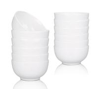 Garvee Bols en porcelaine blanche professionnels 10 oz - Lot de 8 - Empilables - Pour céréales, soupe, salade, pâtes, riz, dessert - Compatibles micro-ondes et lave-vaisselle - Couleur : blanc