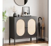 Garvee Buffet de Rangement en Rotin, Armoire de Cusine avec 2 Porte, Meuble de Rangement Style Moderne, 80x40x83 cm, Meuble pour Salon, Cuisine, Bureau