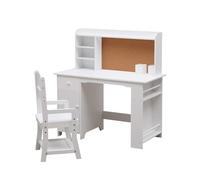 Garvee Bureau et Chaise pour Enfants, Ensemble Table et Chaise en Bois avec Étagère de Rangement, Table d'étude pour Chambre Enfant 97x46x101 cm