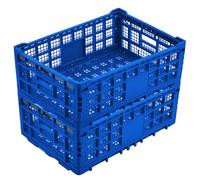 Garvee Cagette Plastique Pliable Empilable 52 L, Bleu