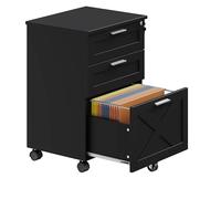 Garvee Caisson de classement Mobile, Armoire de Bureau à 3 tiroirs, verrouillable, avec Compartiment pour dossiers Suspendus