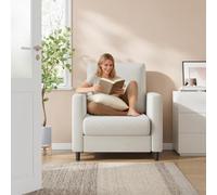 Garvee Canapé 1 Place Dossier Haut - Fauteuil Lounge Confortable avec Coussin Et Pieds Bois pour Salon Chambre