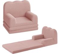 Garvee Canapé Enfant 2-en-1, Convertible et Pliable, Sofa pour Tout-Petits en Mousse avec Douce Polaire, pour Filles et Garçons (Rose)