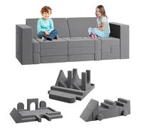 Garvee Canapé Enfant Modulable en Mousse, Canapé Convertible pour Enfants 22 Pièces, Canapé de Jeu Pliable Polyvalent pour Chambre d'enfant et Salle de Jeux, Sofa pour Enfants avec Blocs Détachables