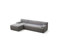 Garvee Canapé Modulaire Nuage 108", Canapé d'angle en l avec Chaiselongue, Tissu Velours Côtelé, Coussin en Mousse à Mémoire, sans Assemblage, pour Salon, Appartement, Gris/Blanc
