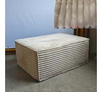 Garvee Canapé Modulaire Sans Structure en Velours Côtelé, Fauteuil et Pouf avec Mousse Mémoire, Assise Profonde, Sans Montage, Modules Individuels pour Salon, Appartement, Bureau, Beige (Repose-Pieds)