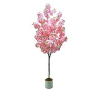 Garvee Cerisier Artificiel Sakura - 150 cm - Grand Arbre avec Fleurs Roses dans Pot Blanc - Décoration Intérieur pour Mariage Maison Bureau