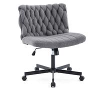 Garvee Chaise Croisée avec roulettes, Fauteuil De Bureau Moderne sans Accoudoirs avec roulettes - Siège Extra Large Et Confortable pour Bureau, Vanity Ou Salon