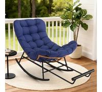 Garvee Chaise De Balançant Extérieure Oversized, Chaise De Lecture en Papasan en Rotin Confortable, Chaise à Œuf Semblable à Un Lit, Idéale pour Patio, Balcon, Porche, Jardin