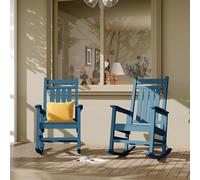 Garvee Chaise Haute à Bascule Adirondack d'externeérieur en HDPE - Dossier Ergonomique, résistante aux intempéries - Terrasse, Jardin, Balcon - Capacité 380 lbs - Ocean Blue - Poignée Simple