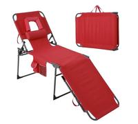 Garvee Chaise Longue Pliante pour Bronzage, Dossier 5 Positions Réglable | Avec Ouverture Visage, Portable Et Confortable, Idéale pour Plage, Piscine, Jardin Et Terrasse