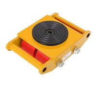 Garvee Chariot de déplacement industriel 6T - Acier carbone robuste - 4 roues PU - Plateau rotatif 360°, surface antidérapante - Pour machines lourdes, ateliers, entrepôts - Couleur : jaune